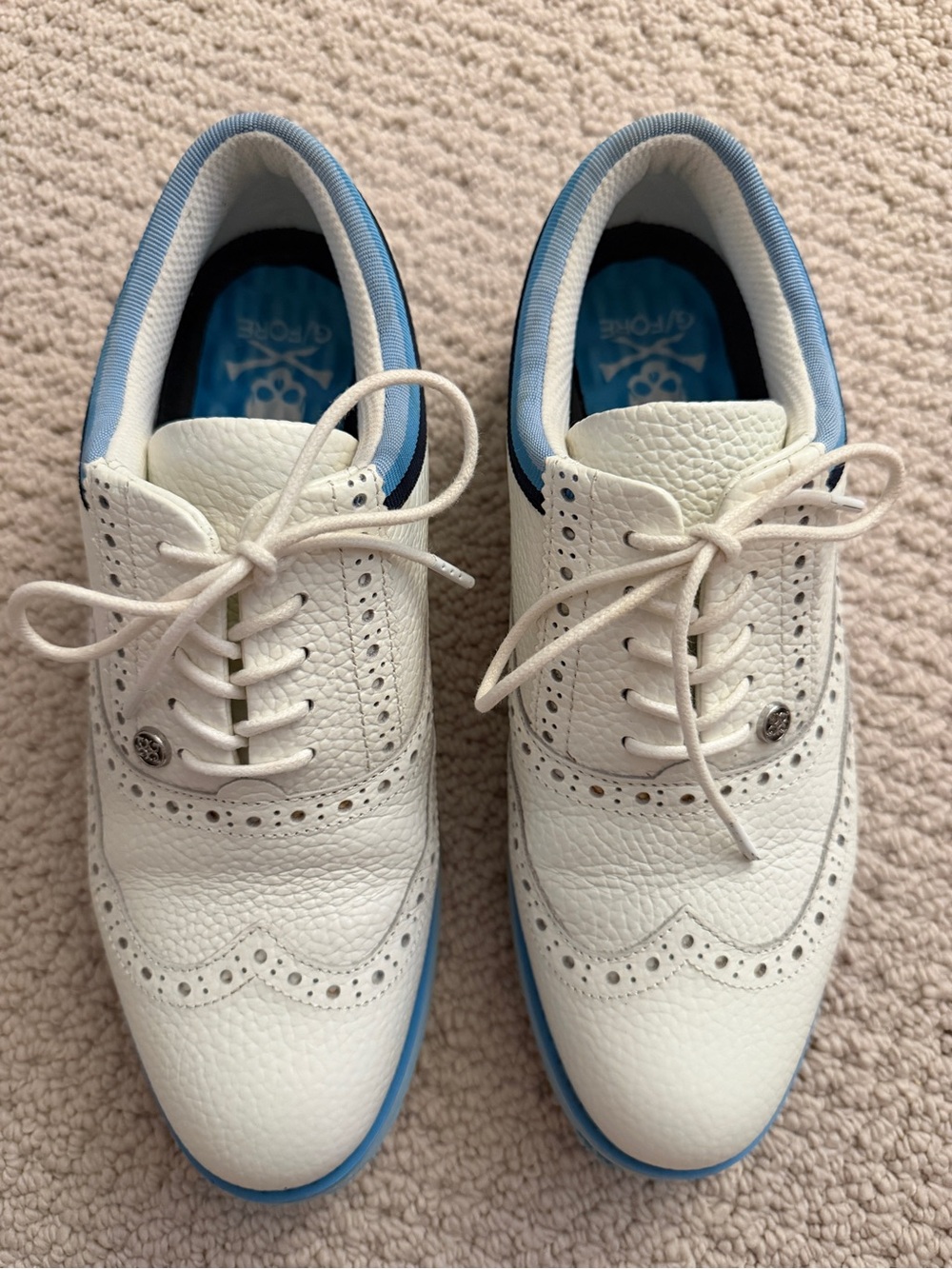 G/Fore Women’s White Wingtip Golf Shoes G4LS21EF08 Sz EU 40/US 8.5